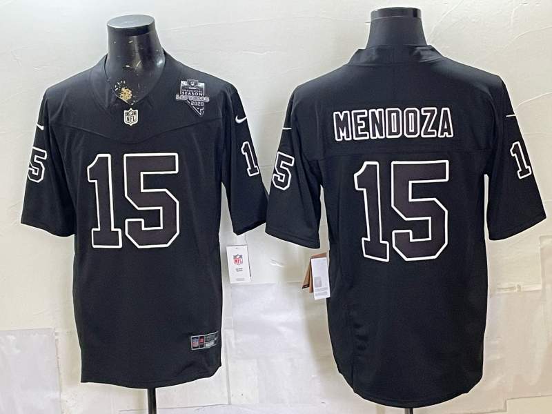 Men 2026 Oakland Raiders #15 Mendoza black Nike Limited NFL Jersey 0918002